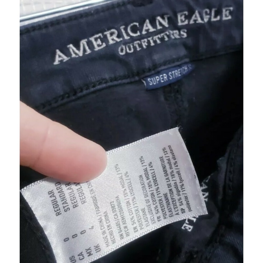 American Eagle Hi-Rise Jegging Black Super Stretch Women's size 0 Regular - Picture 7 of 8